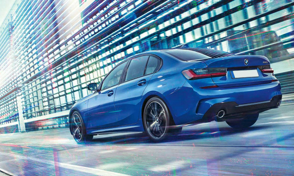 BMW 330i blue car