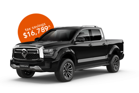Novate a GWM Cannon Alpha Lux Auto 4WD Dual Cab through RemServ and you could save on tax.